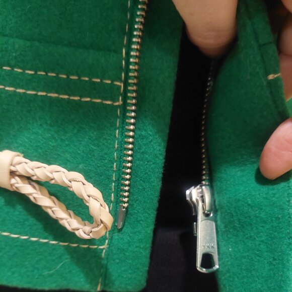 💥ABSOLUTELY STUNNING💥Wool & Curly Shearling Fur Military Jacket in Green - Picture 10 of 16